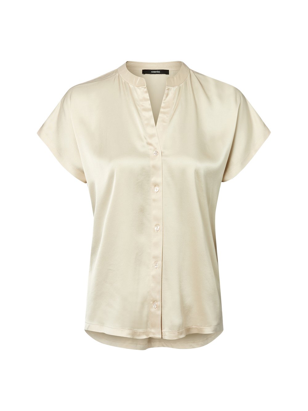 Someday Kurzarmbluse Damen Viskose beige, 40