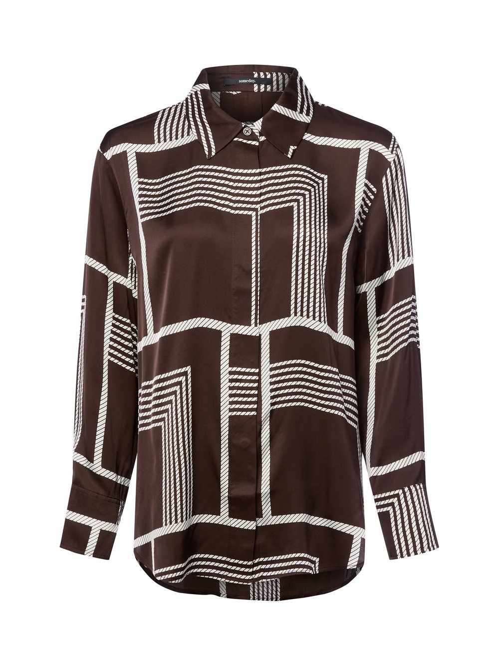 Thumbnail - Someday Hemdbluse Damen braun gemustert, 40