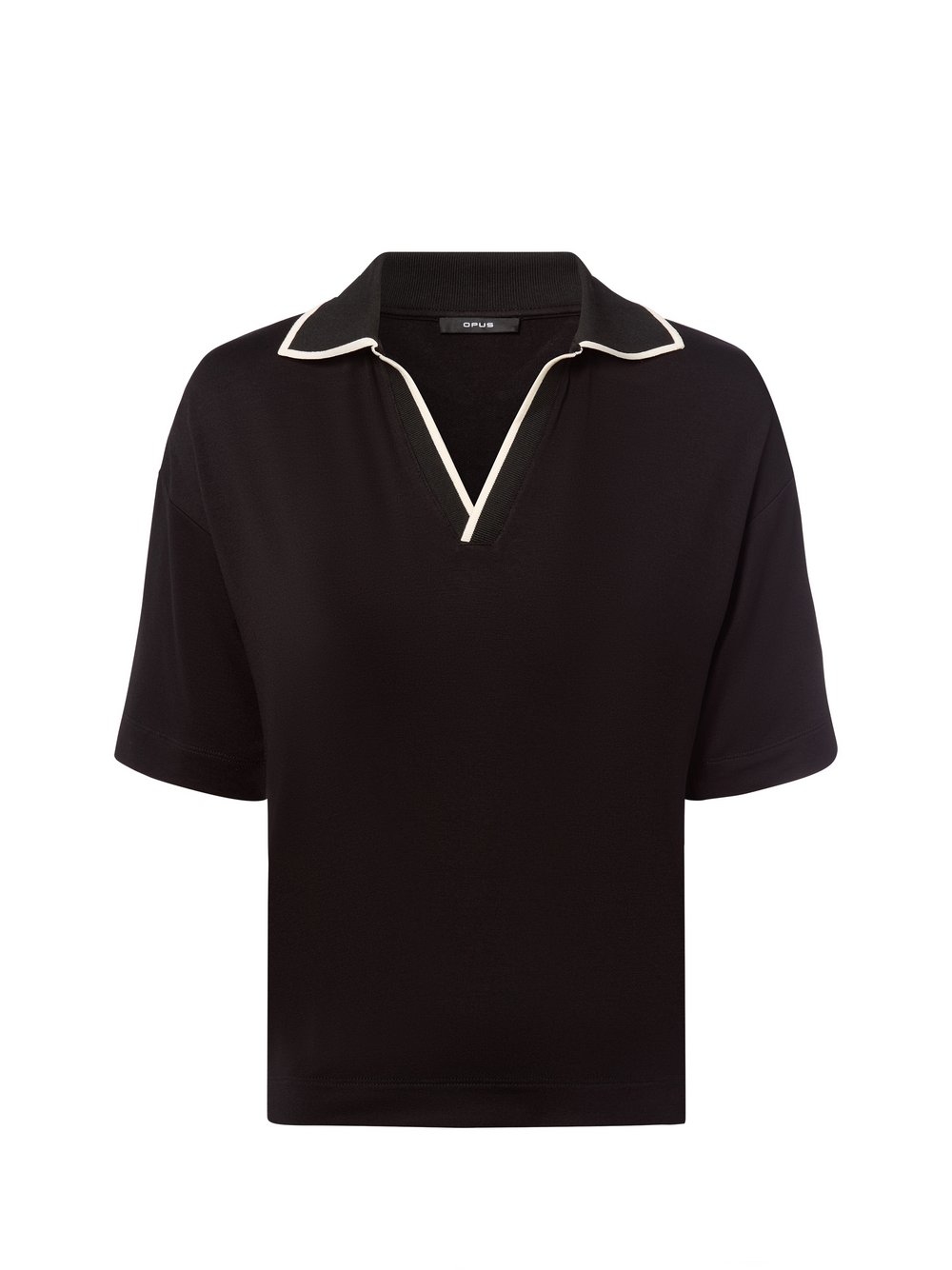 Opus Poloshirt Damen Viskose schwarz, 38