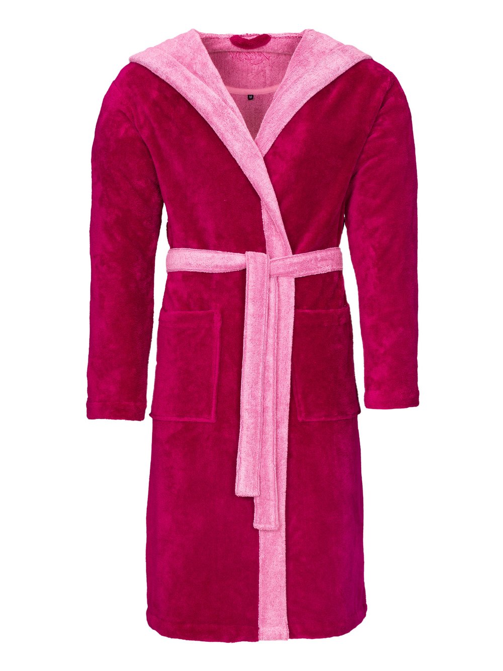 Vossen Bademantel Damen pink gemustert, XXL
