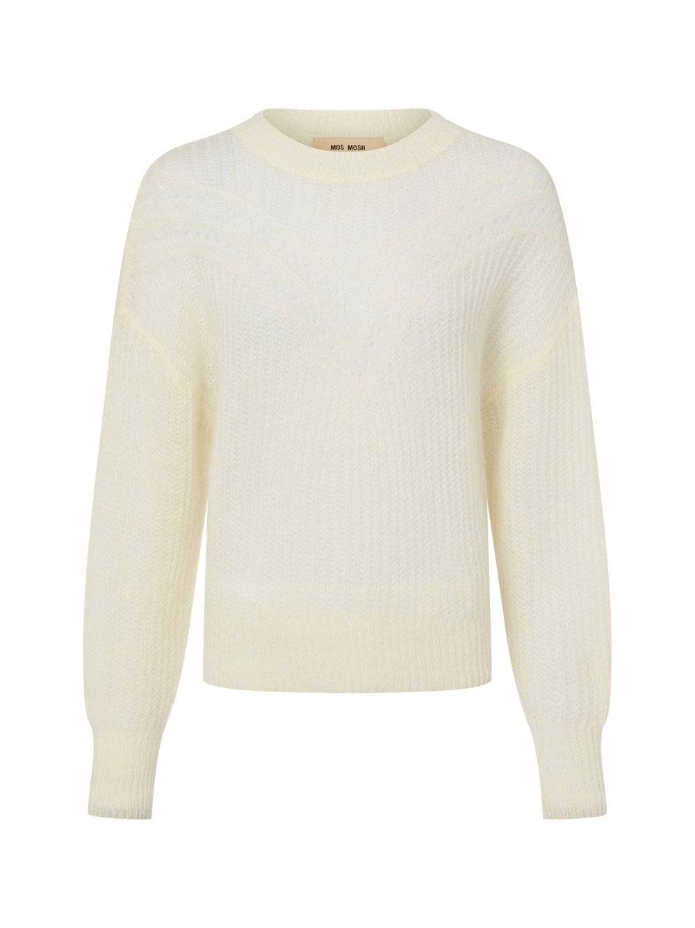 MOS MOSH Strickpullover mit Mohair-Anteil Damen Wolle weiß, XS