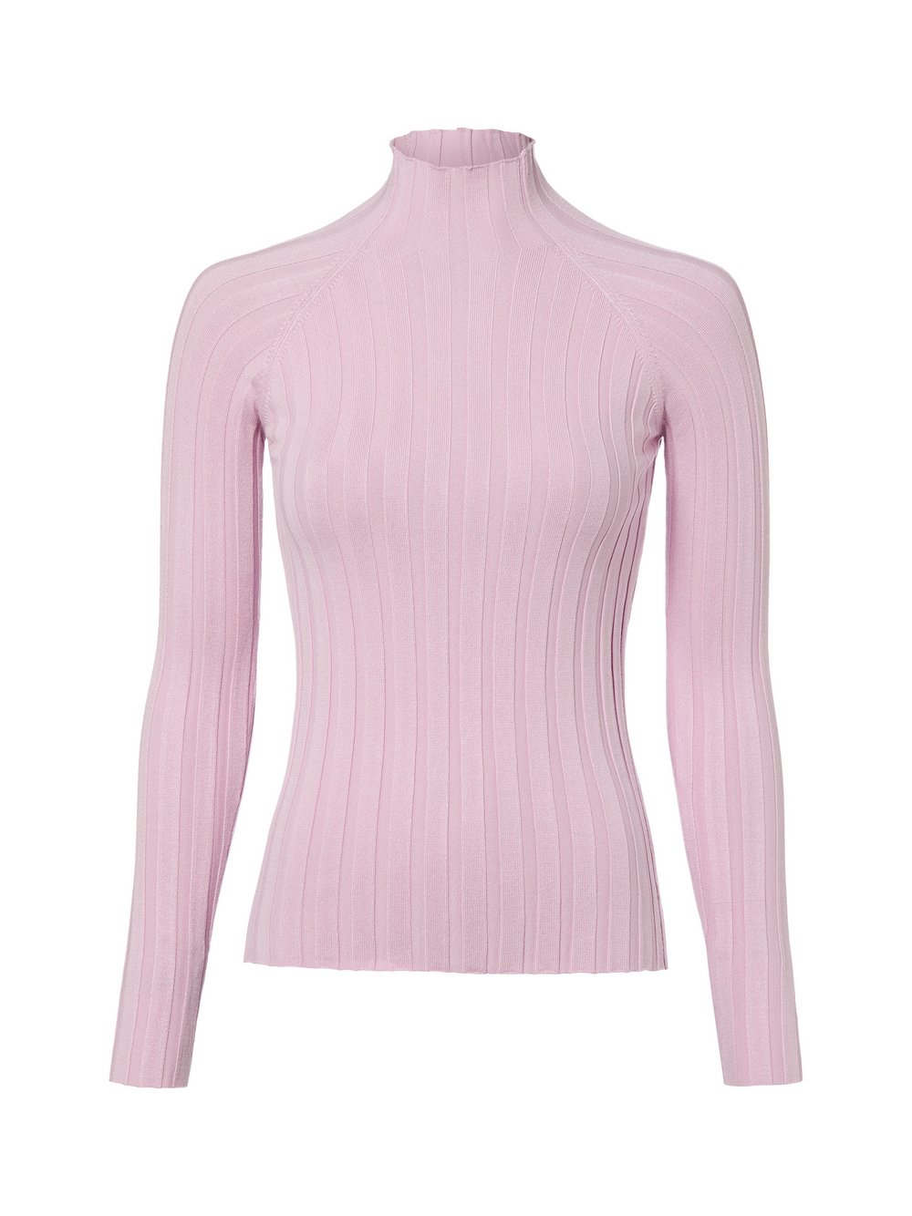 Marie Lund Strick-Langarmshirt Damen Viskose rosa strukturiert, L
