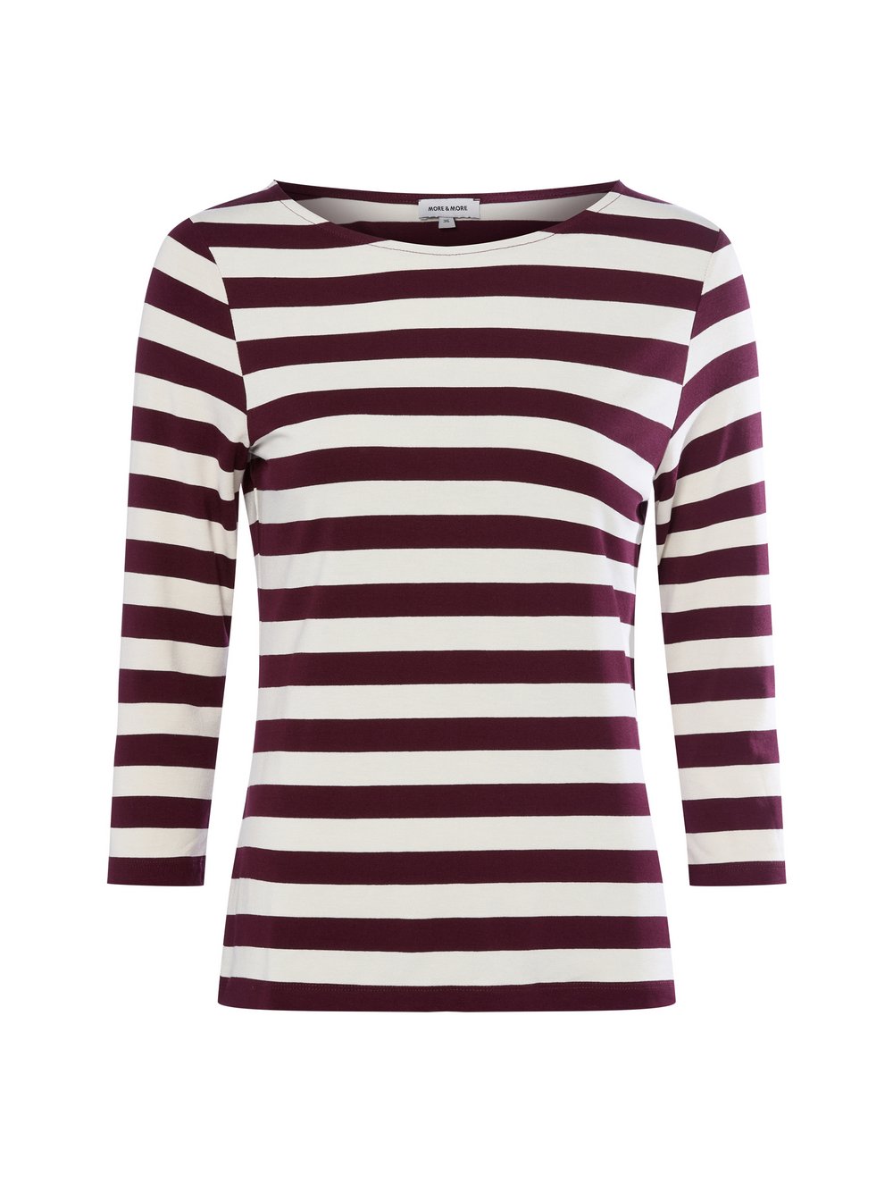 More & More Langarmshirt Damen Viskose rot gestreift, 36