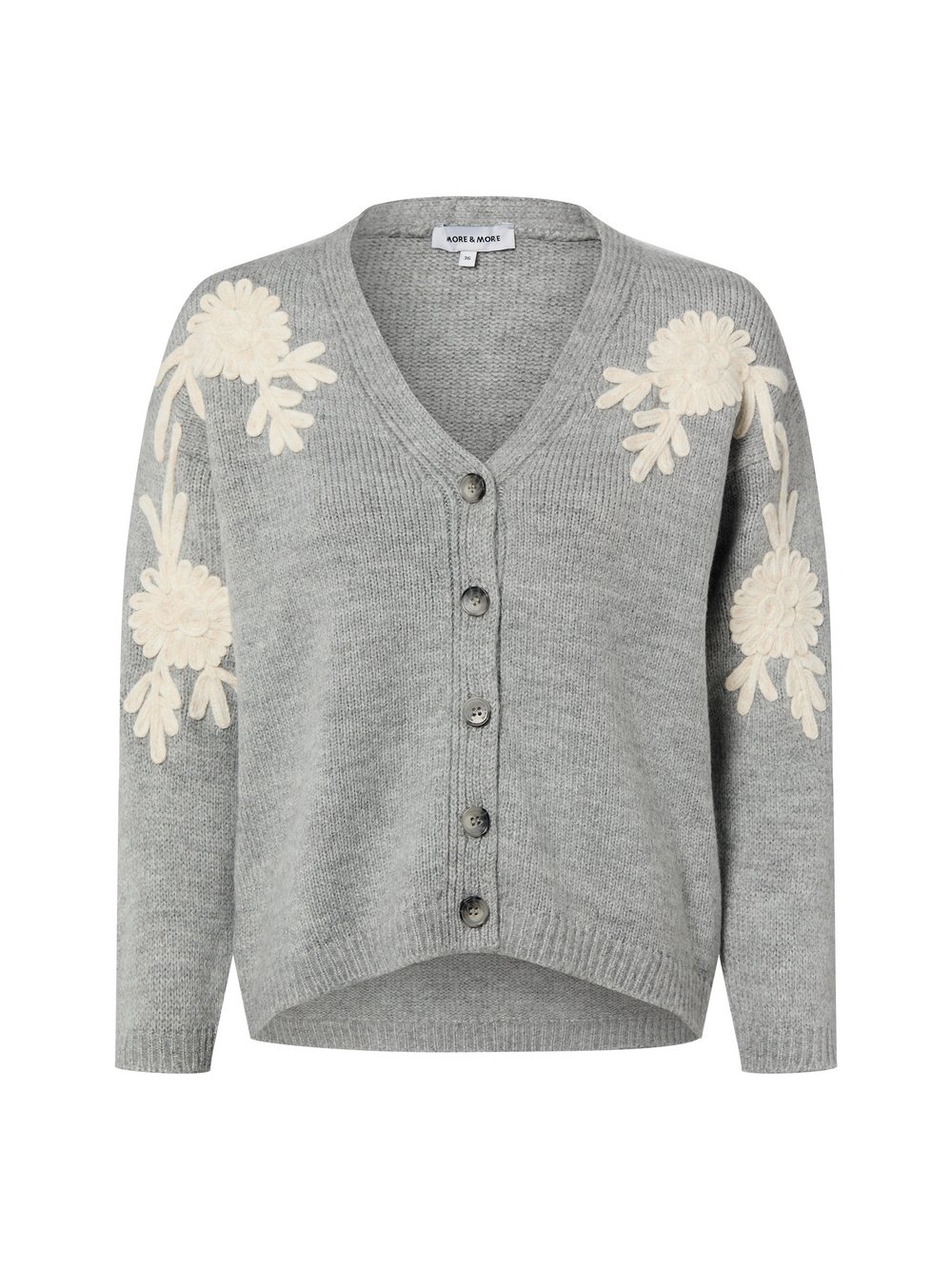 More & More Strickjacke Damen grau meliert, 36