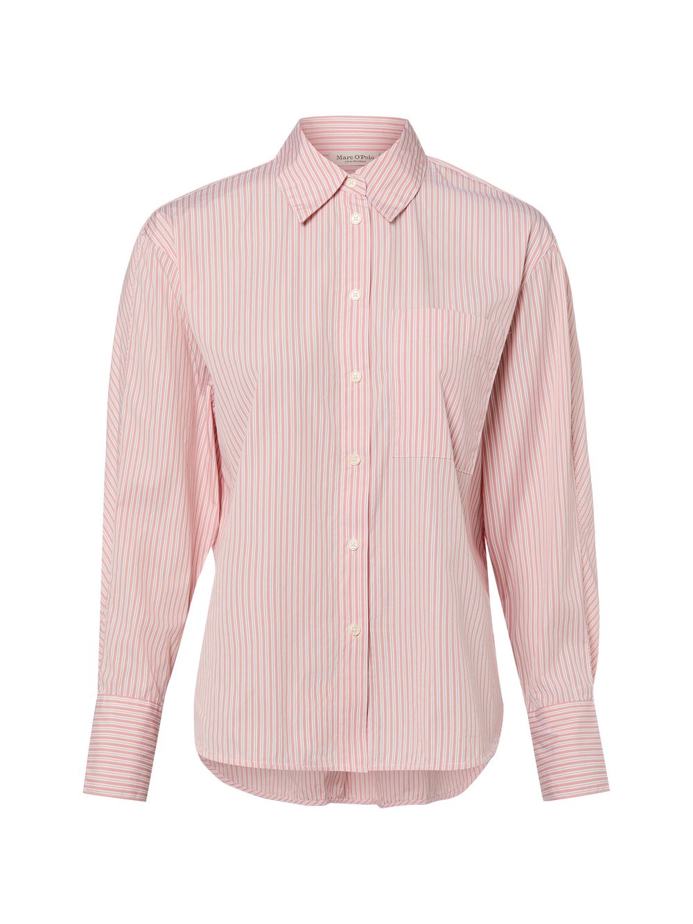 Marc O'Polo Hemdbluse Damen Baumwolle orange gestreift, 40