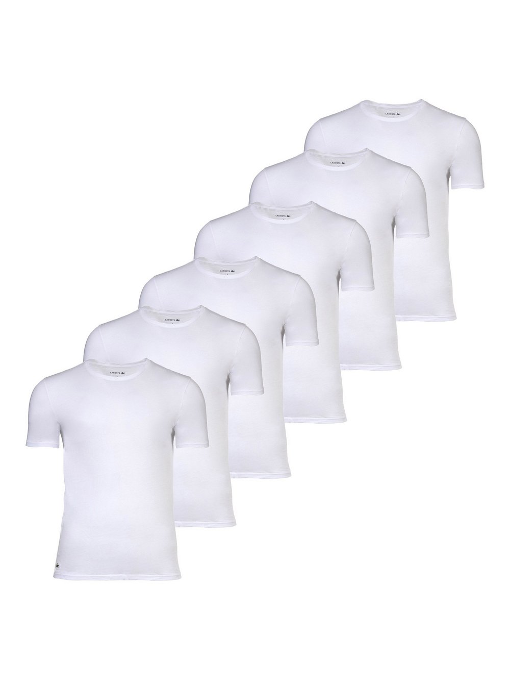 Lacoste T-Shirt 6er Pack Herren Baumwolle weiß, XXL