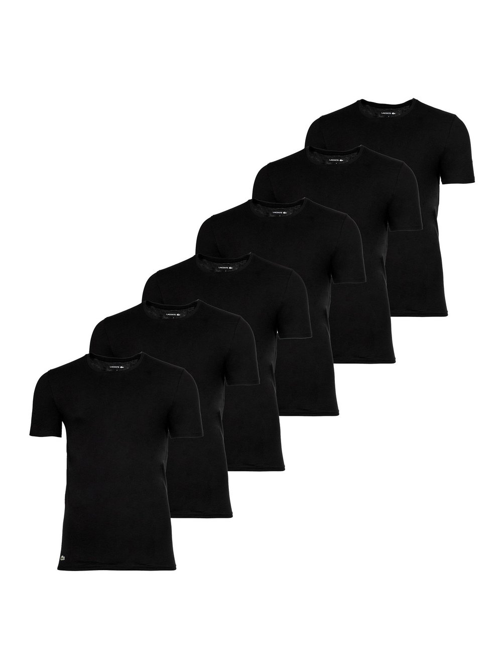 Lacoste T-Shirt 6er Pack Herren Baumwolle schwarz, M