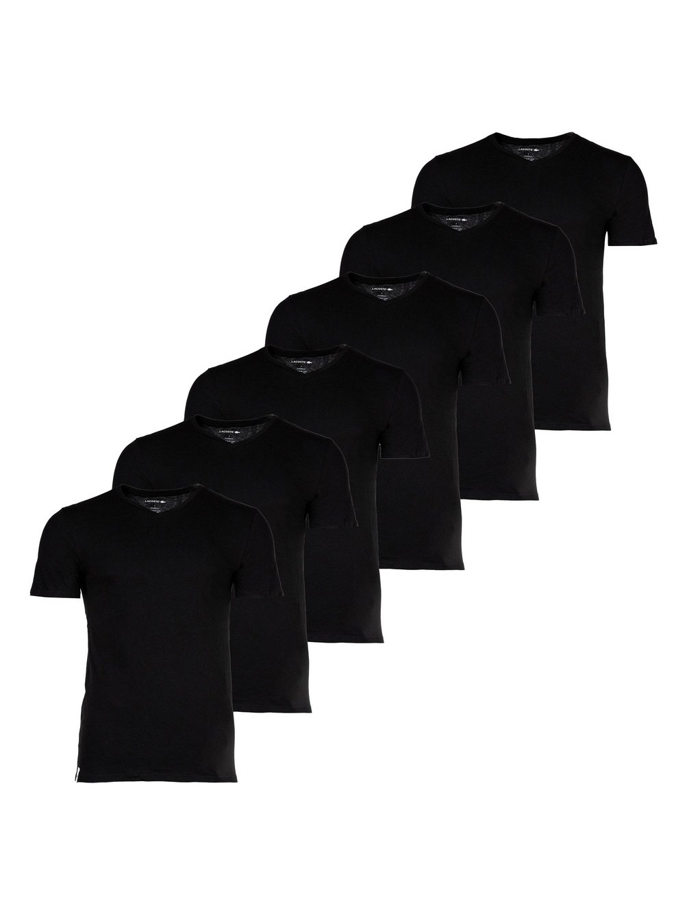 Thumbnail - Lacoste T-Shirt 6er Pack Herren Baumwolle schwarz, S