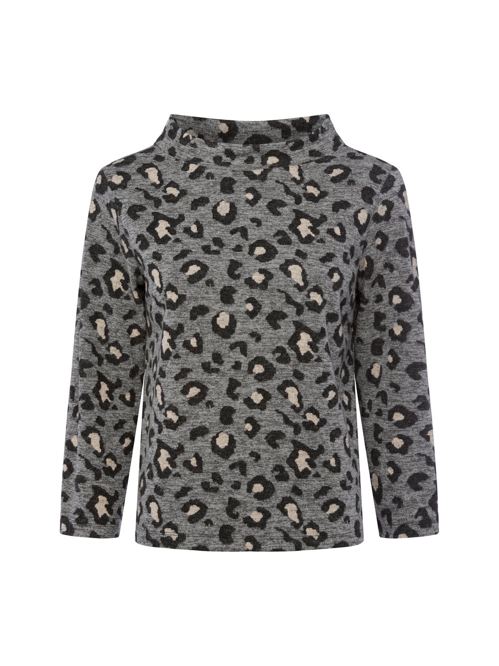 More & More Langarmshirt Damen grau gemustert, 46