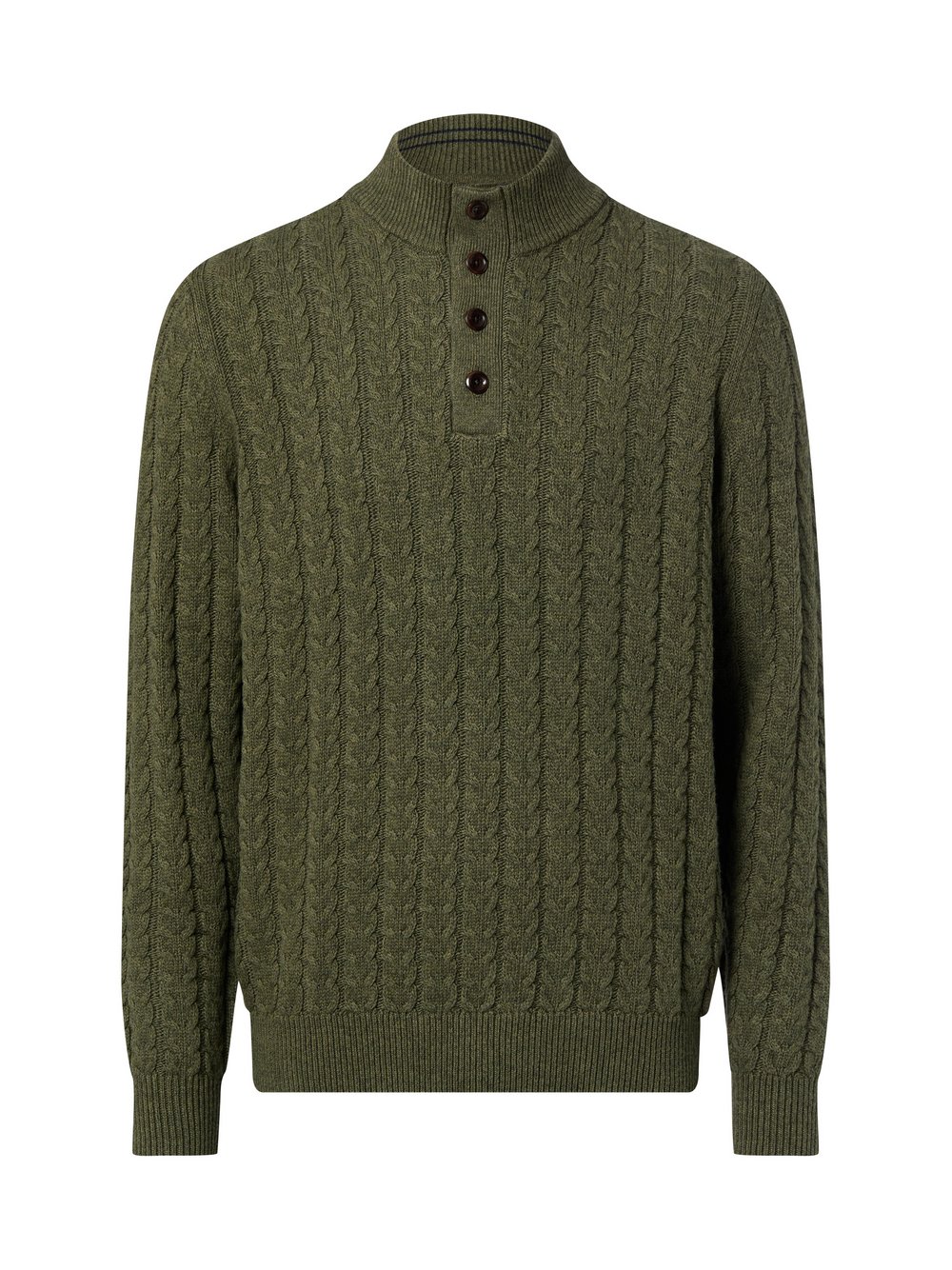 Fynch-Hatton Pullover mit Wollanteil Herren Baumwolle grün, L