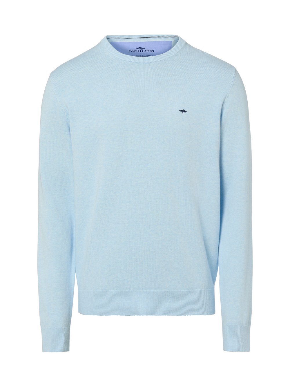 Fynch-Hatton Strickpullover Herren Baumwolle blau meliert, L