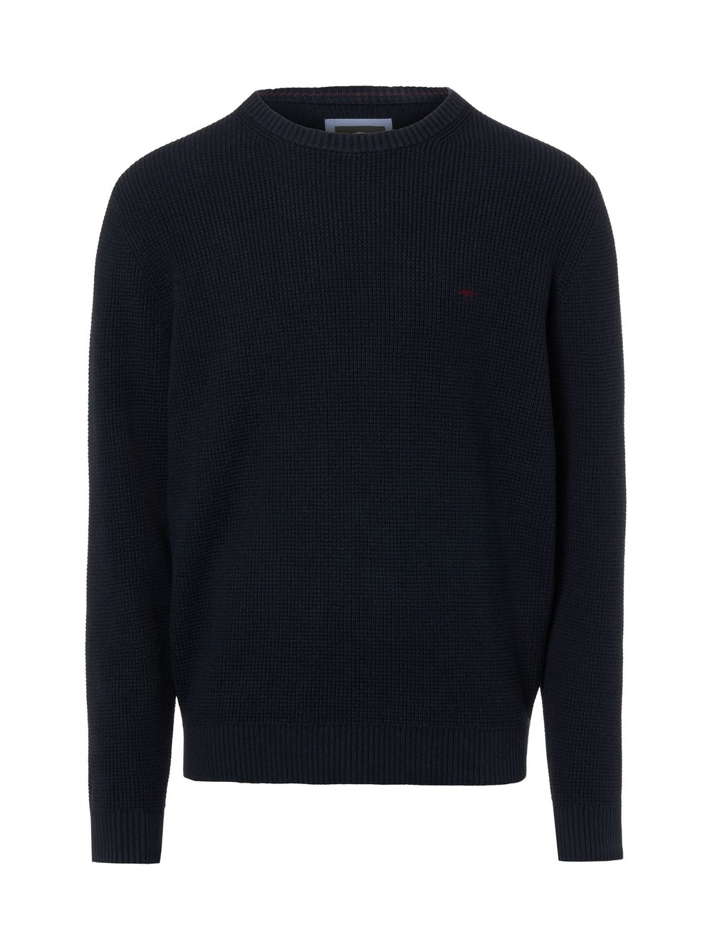 Fynch-Hatton Strickpullover Herren Baumwolle blau strukturiert, M