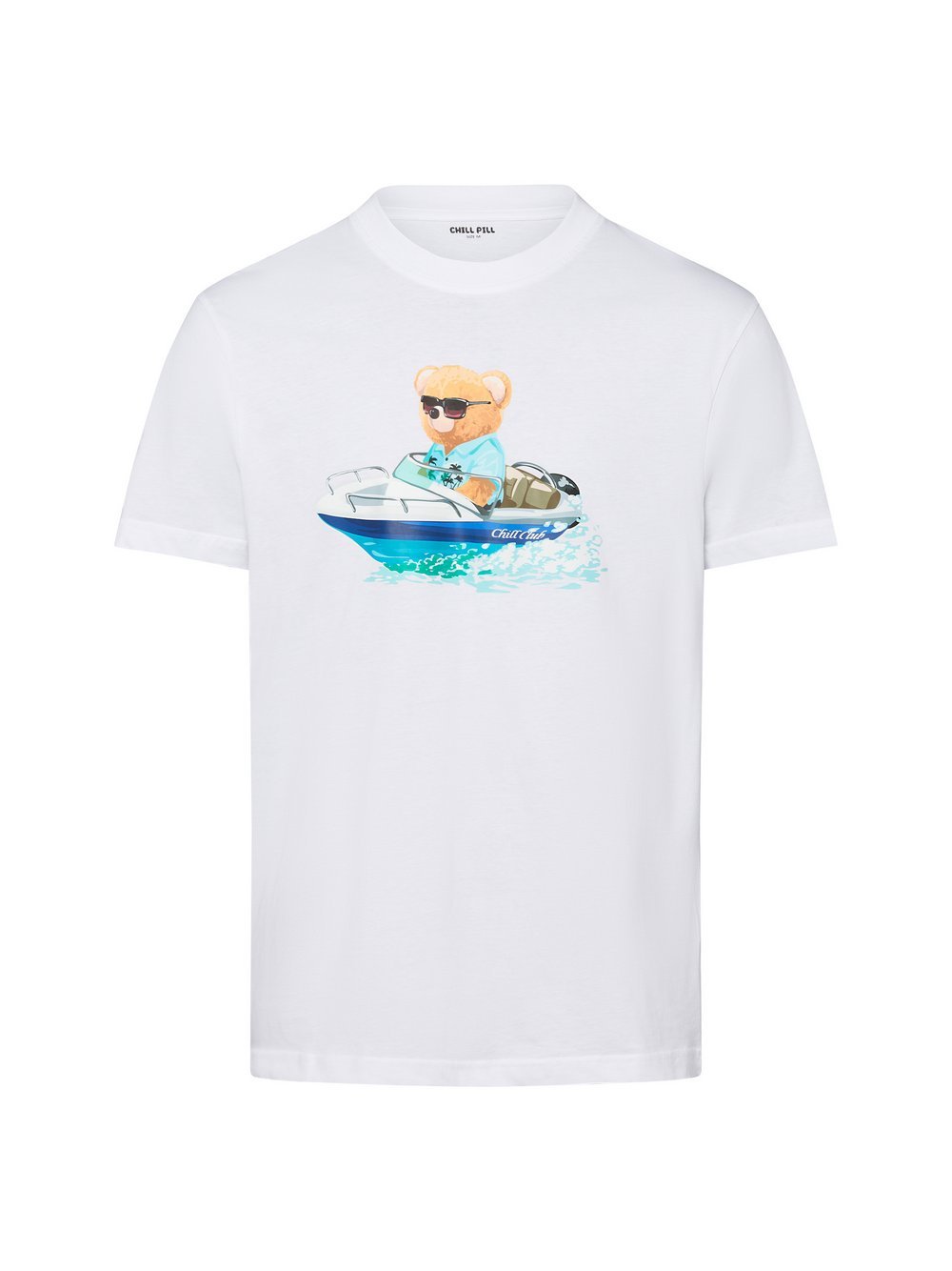 4573 T-Shirt Herren Baumwolle weiß bedruckt, L