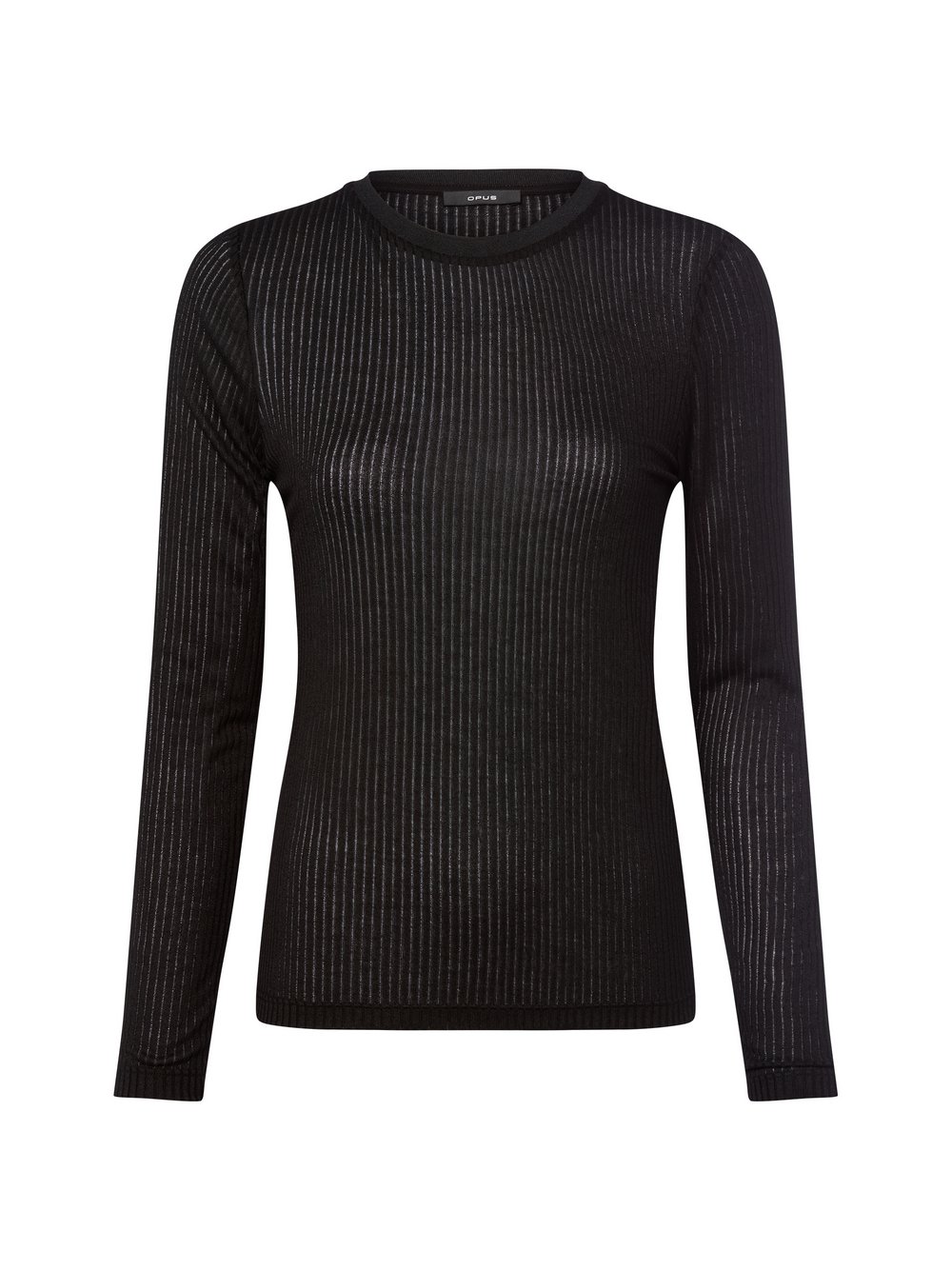 Thumbnail - Opus Langarmshirt Damen schwarz gestreift, 38