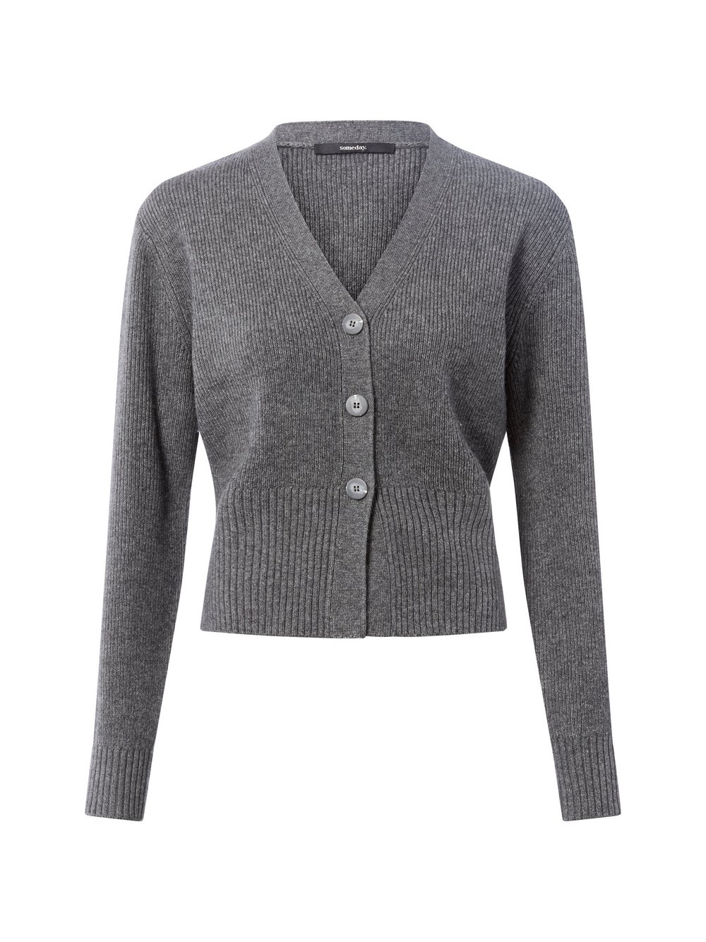 Someday Strickjacke Damen Wolle grau meliert, 38