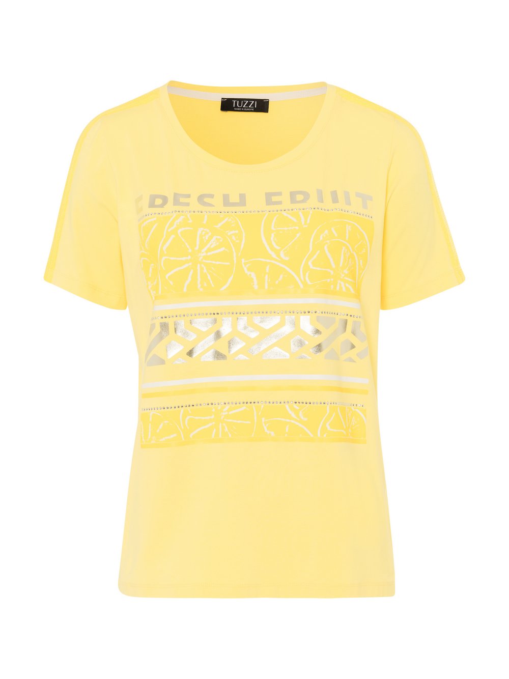 Thumbnail - TUZZI Shirt Damen Viskose gelb bedruckt, 40