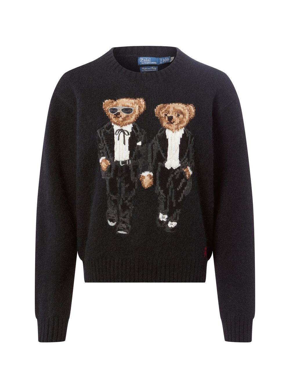 Thumbnail - Polo Ralph Lauren Strickpullover mit Alpaka-, Cashmere- und Seiden-Anteil Damen Wolle schwarz gemustert, L