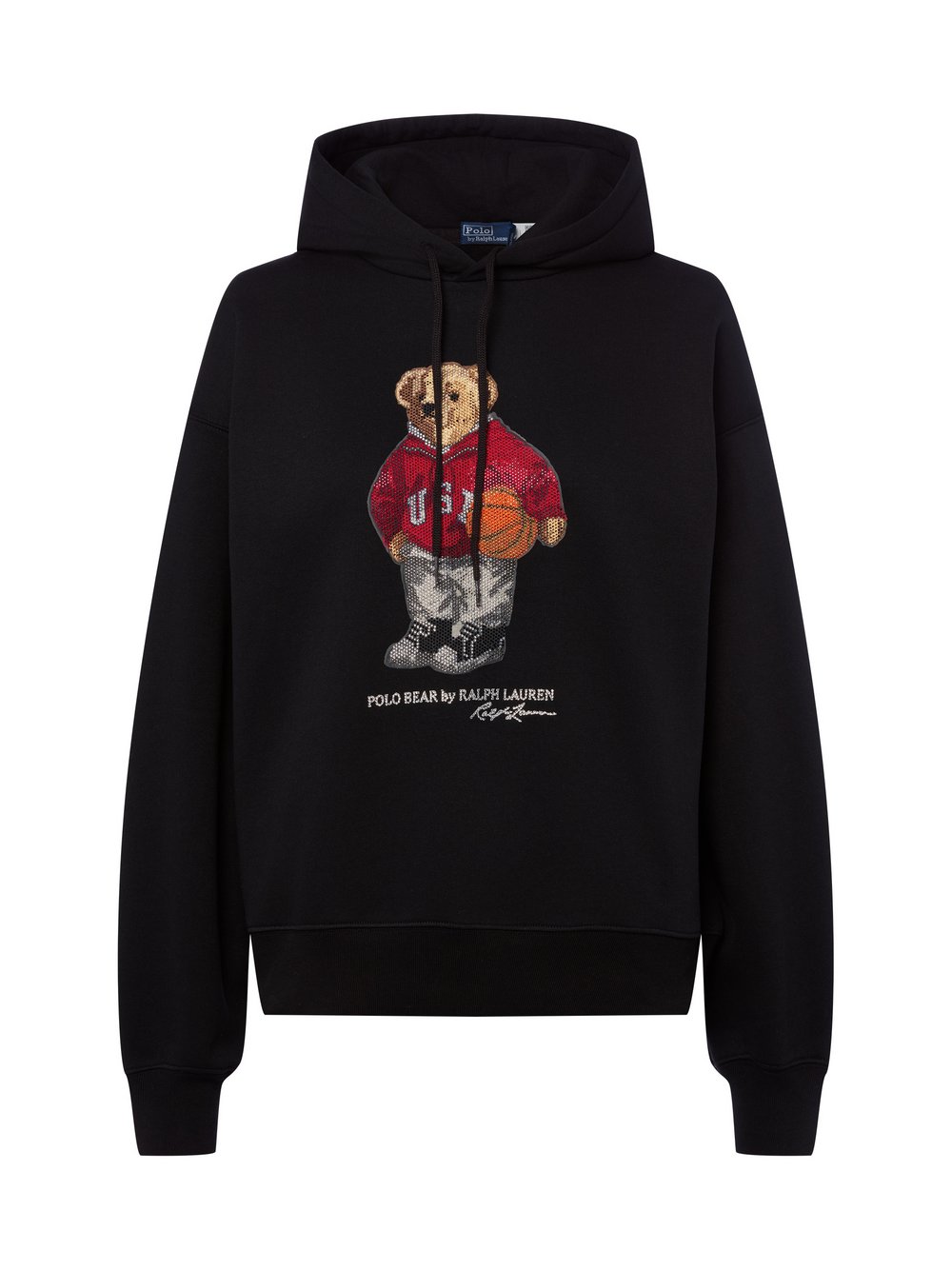 Polo Ralph Lauren Hoodie Damen Baumwolle schwarz bedruckt, M