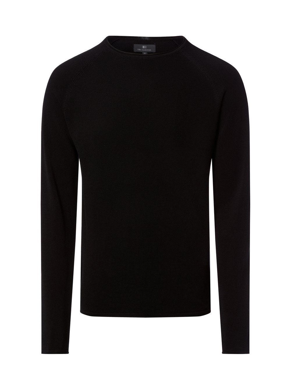 Nils Sundström Strickpullover Herren Baumwolle schwarz, M