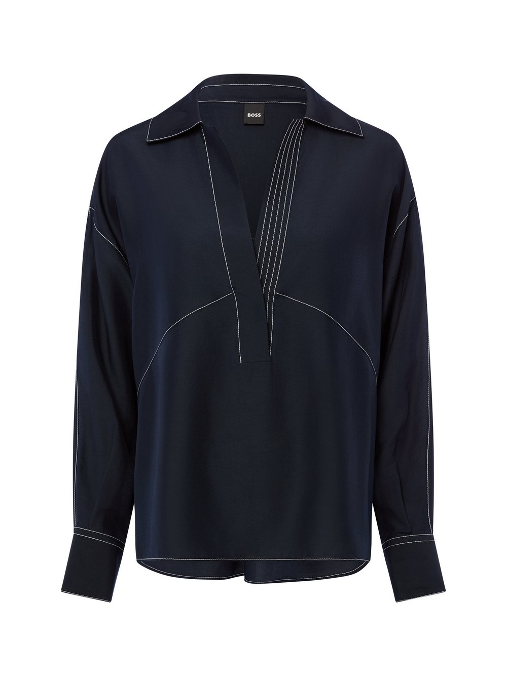 BOSS Bluse mit Seiden- und Wollanteil Damen blau, 38