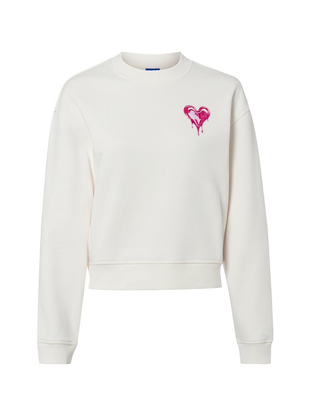 HUGO BLUE Sweatshirt Damen Baumwolle (100%) weiß, L