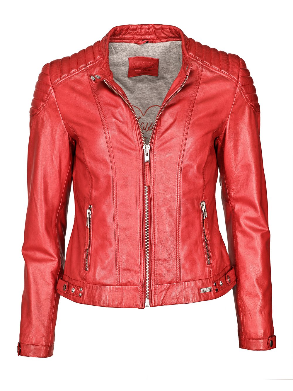 Thumbnail - Mustang Lederjacke Damen rot, S