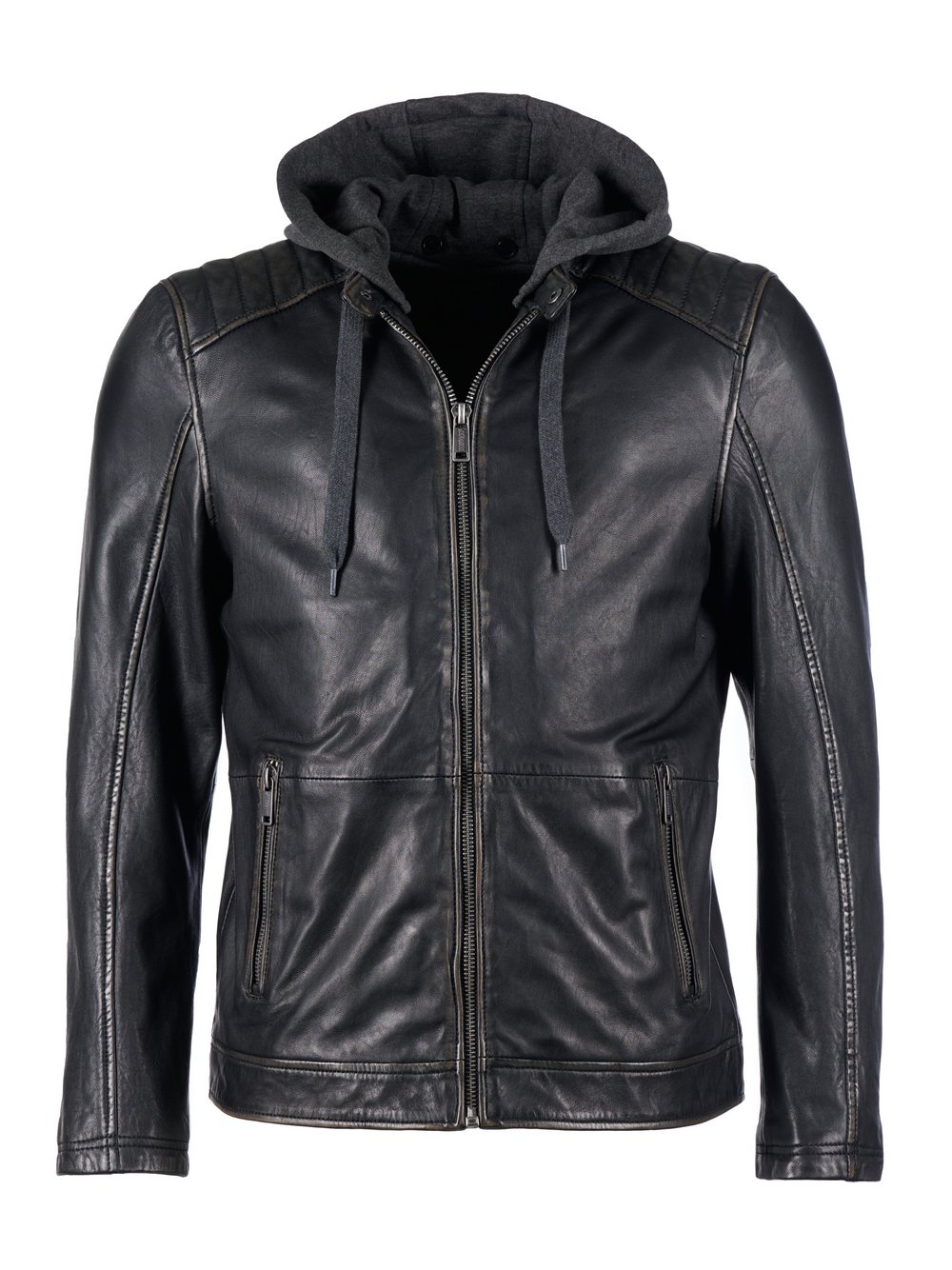 Mustang Lederjacke Herren schwarz, XL