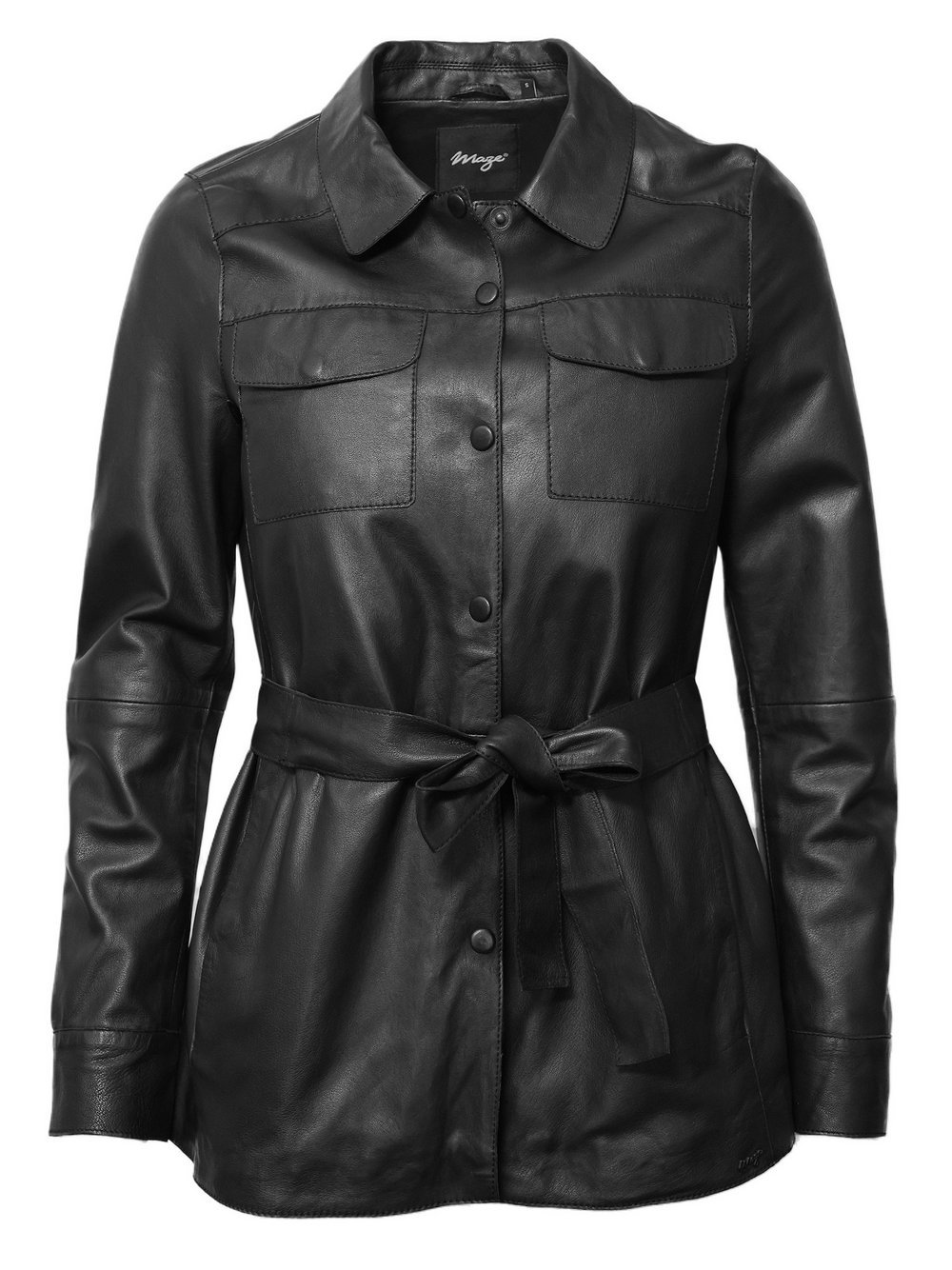 Maze Lederhemd Damen schwarz, L