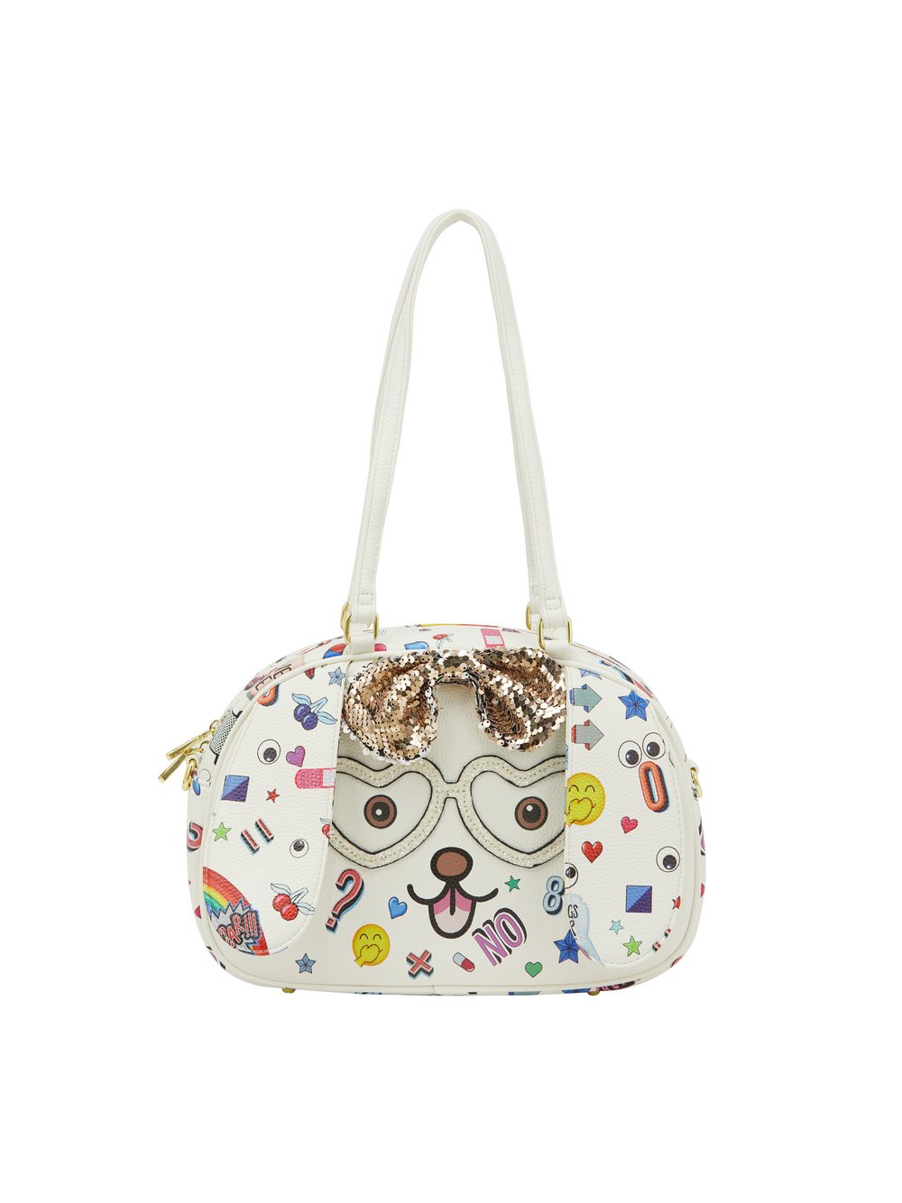 MyMo Handtasche Damen weiß gemustert, ONE SIZE