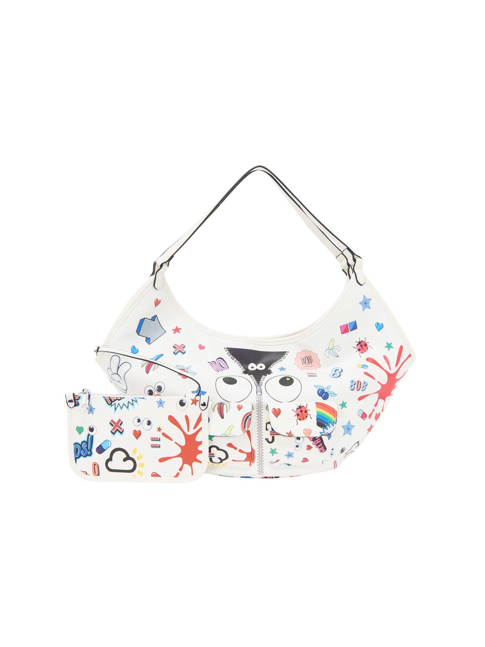 MyMo Handtasche Damen weiß gemustert, ONE SIZE