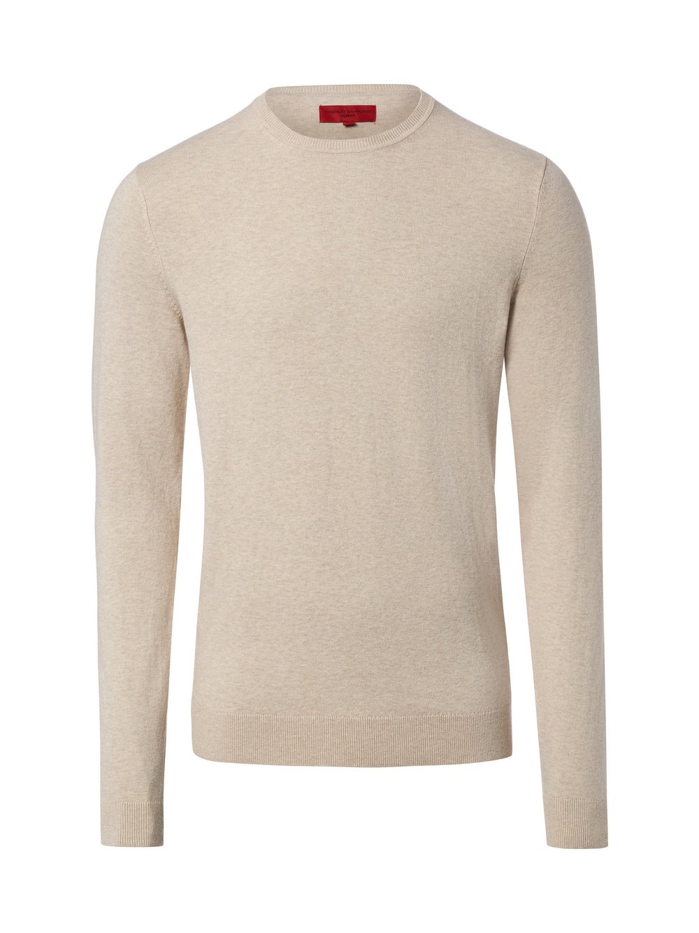 Finshley & Harding Strickpullover Herren Baumwolle beige meliert, XL