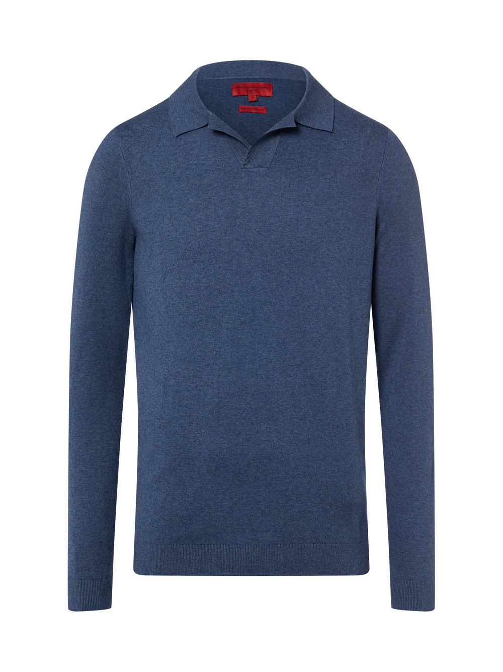 Finshley & Harding Strickpullover Herren Baumwolle blau meliert, XXL