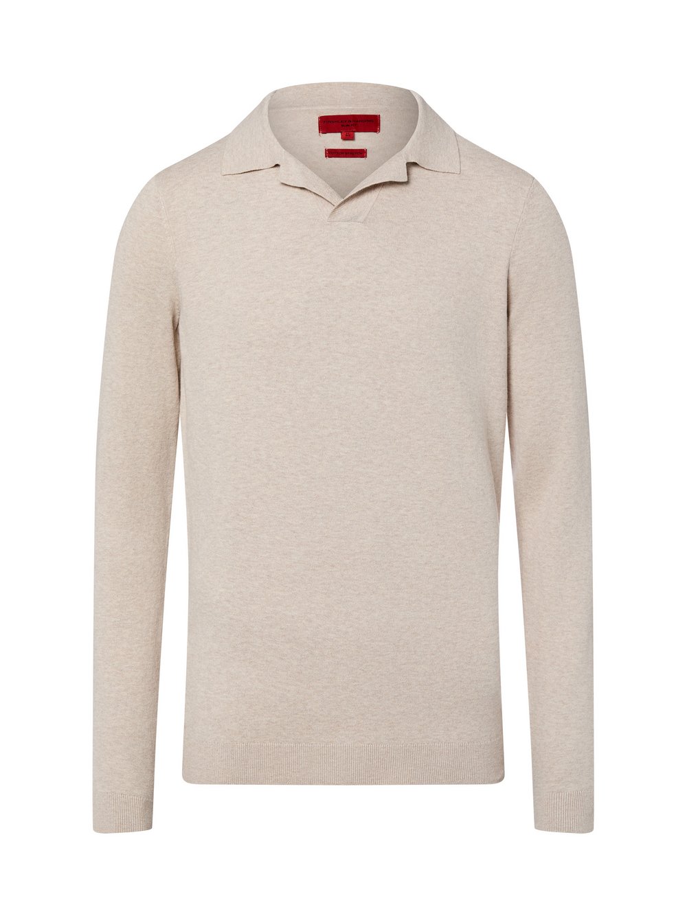 Finshley & Harding Strickpullover Herren Baumwolle beige meliert, XL