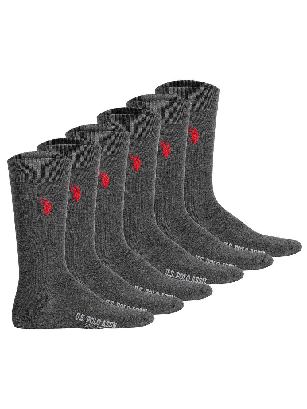 U.S. Polo Assn. Socken 6er Pack Herren Baumwolle grau, 43-46