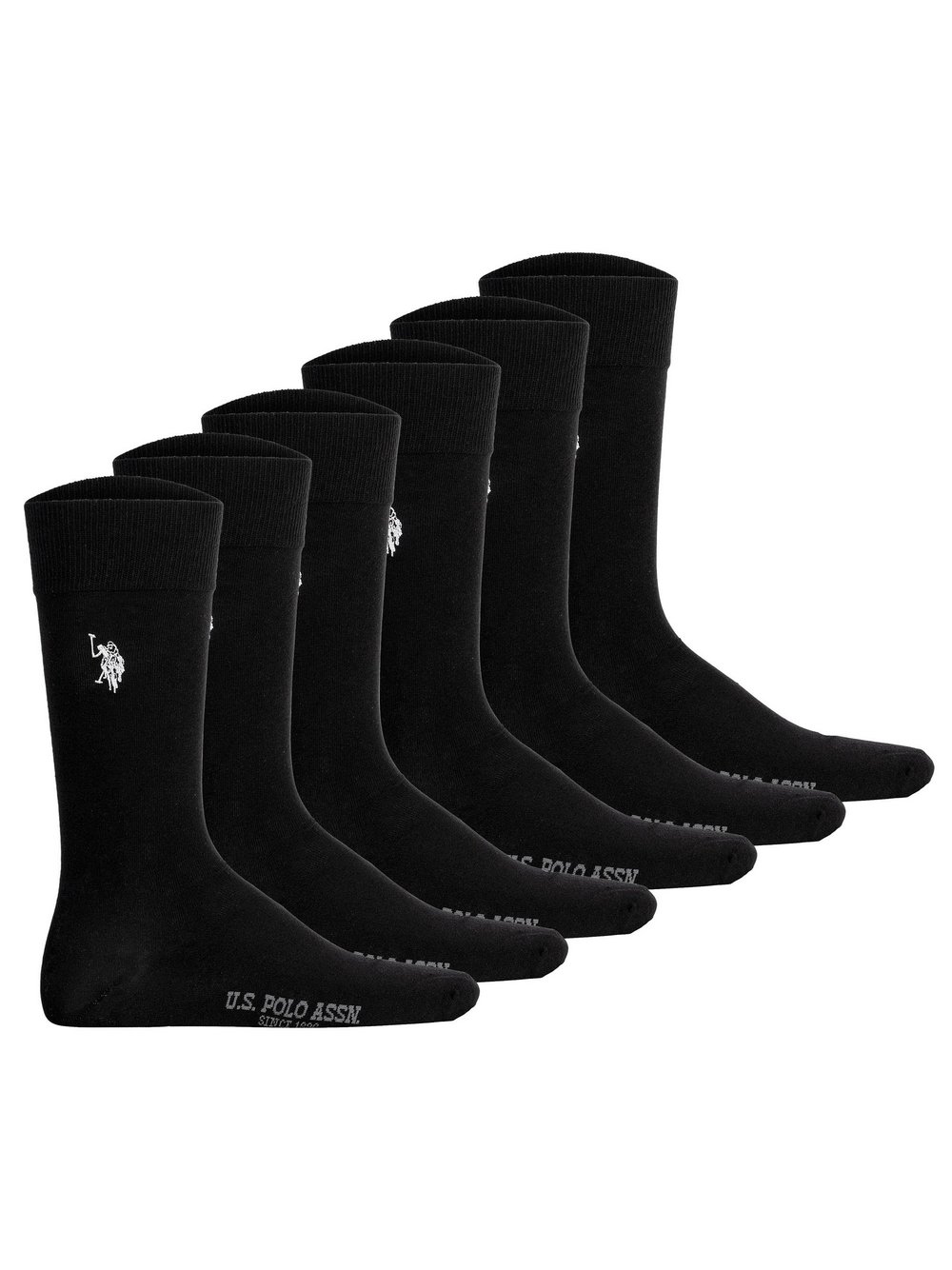 U.S. Polo Assn. Socken 6er Pack Herren Baumwolle schwarz, 43-46