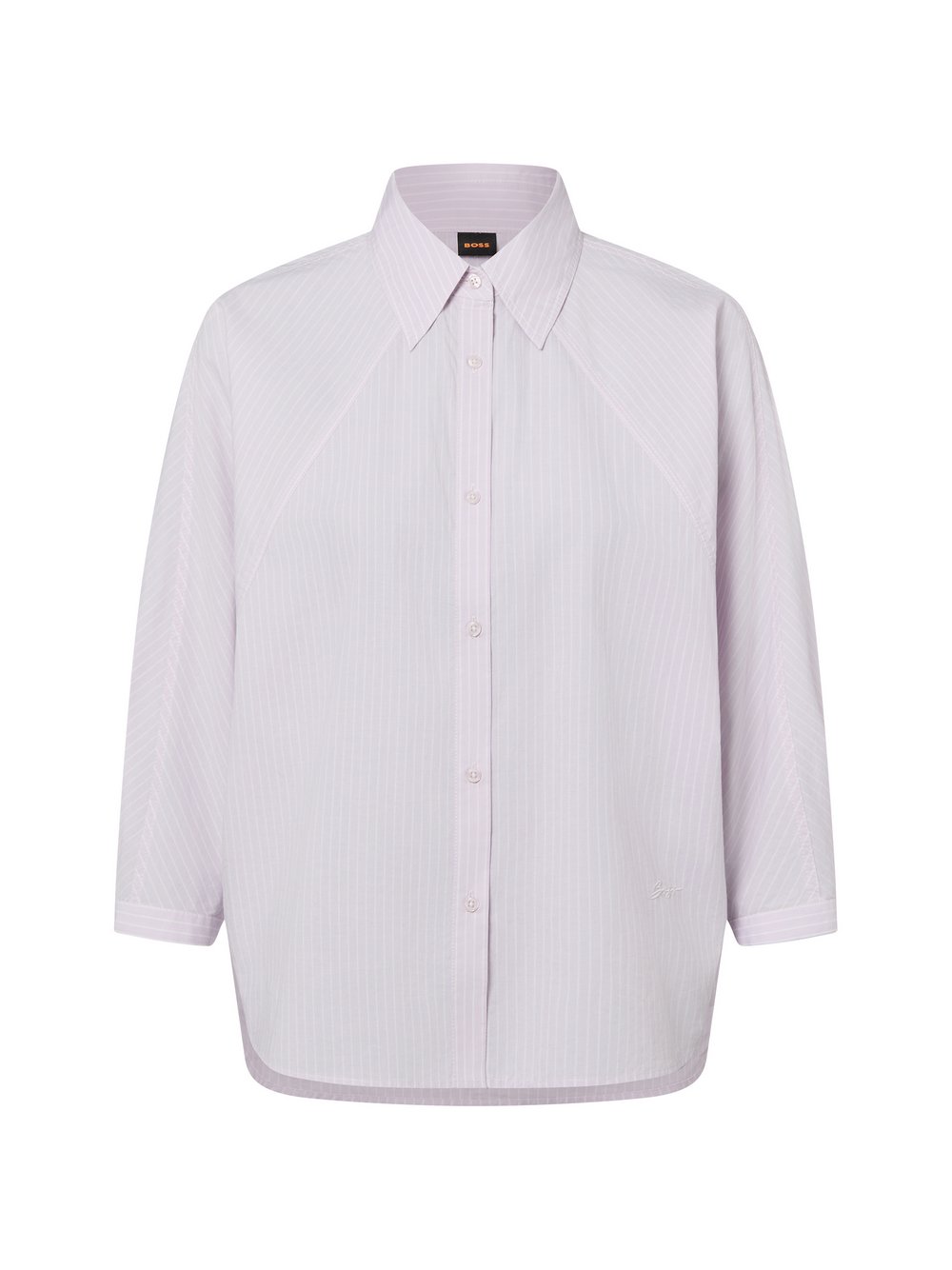 Thumbnail - BOSS Orange Hemdbluse Damen Baumwolle lila gestreift, 36