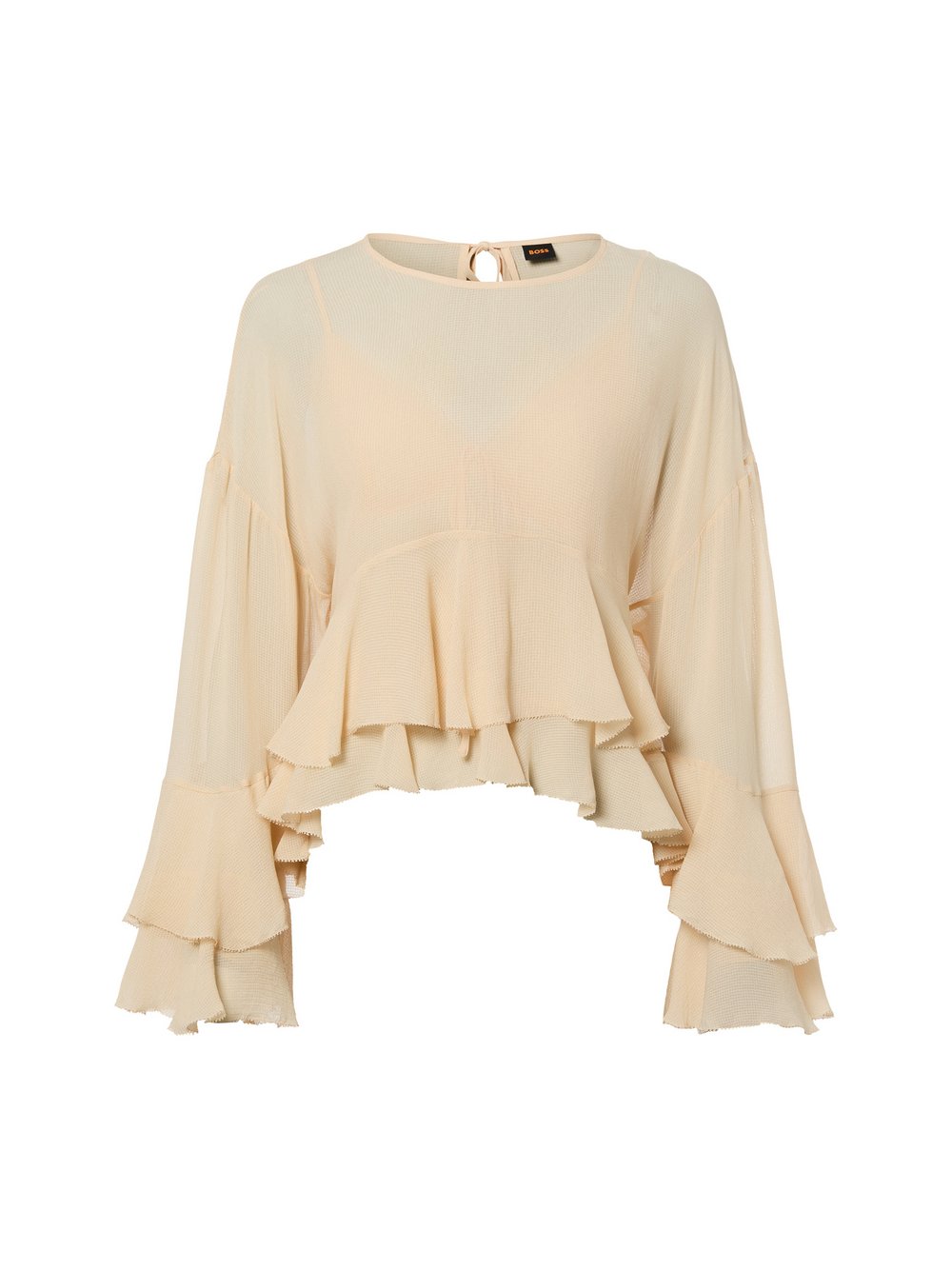 BOSS Orange Blusenshirt Damen Viskose (100%) beige, 34