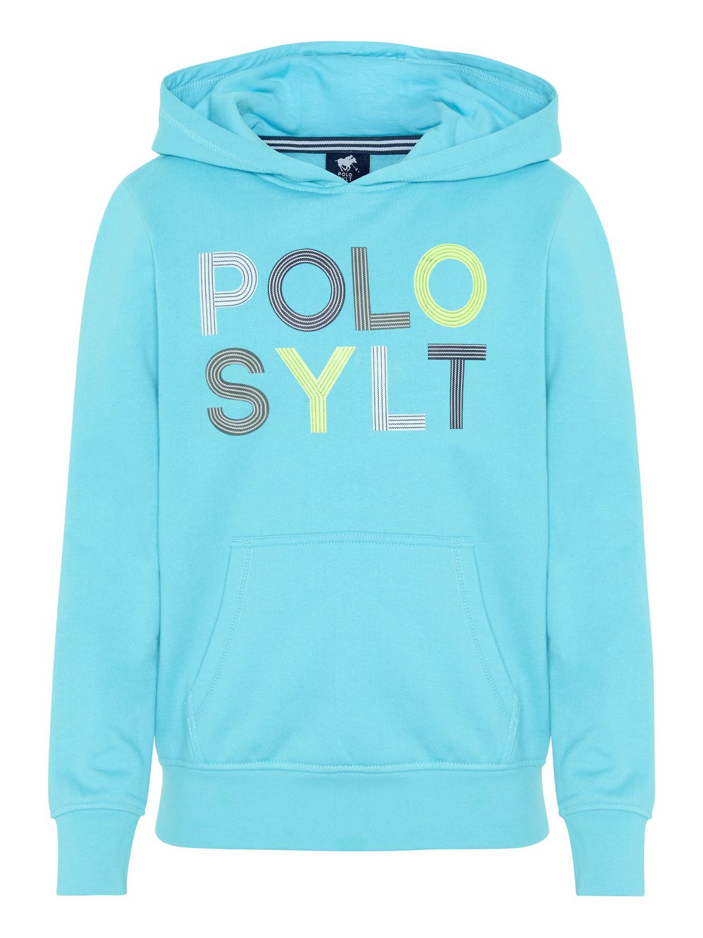 Thumbnail - Polo Sylt Kapuzenpullover Kinder Baumwolle blau bedruckt, 158