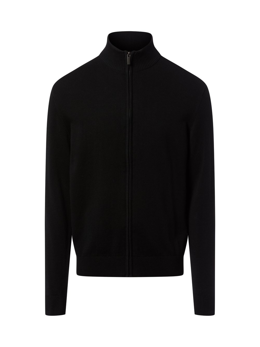 Nils Sundström Strickjacke Herren Baumwolle schwarz, XXL