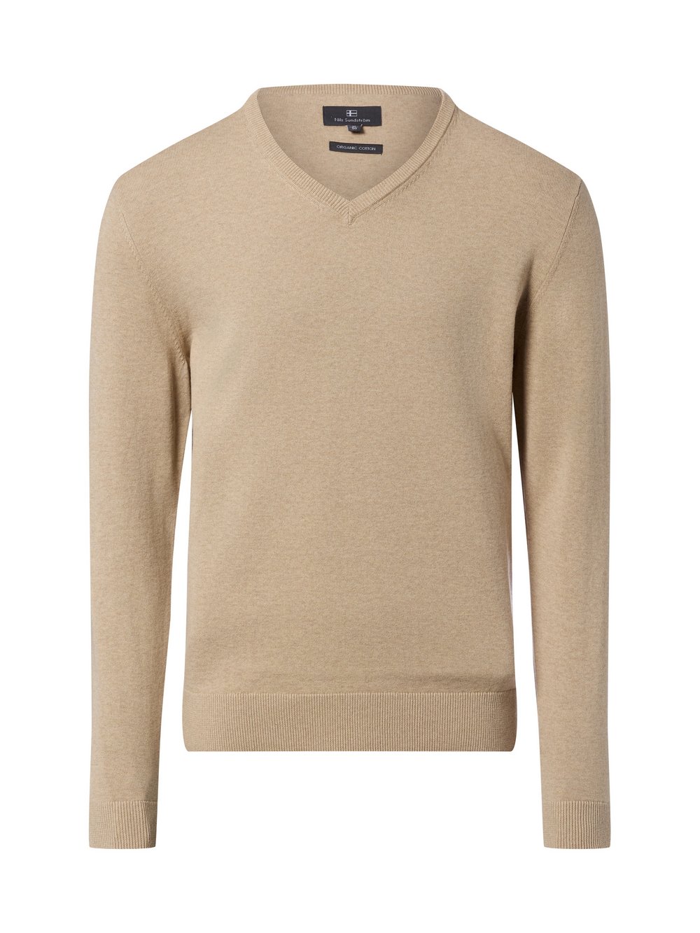 Nils Sundström Strickpullover Herren Baumwolle beige, S