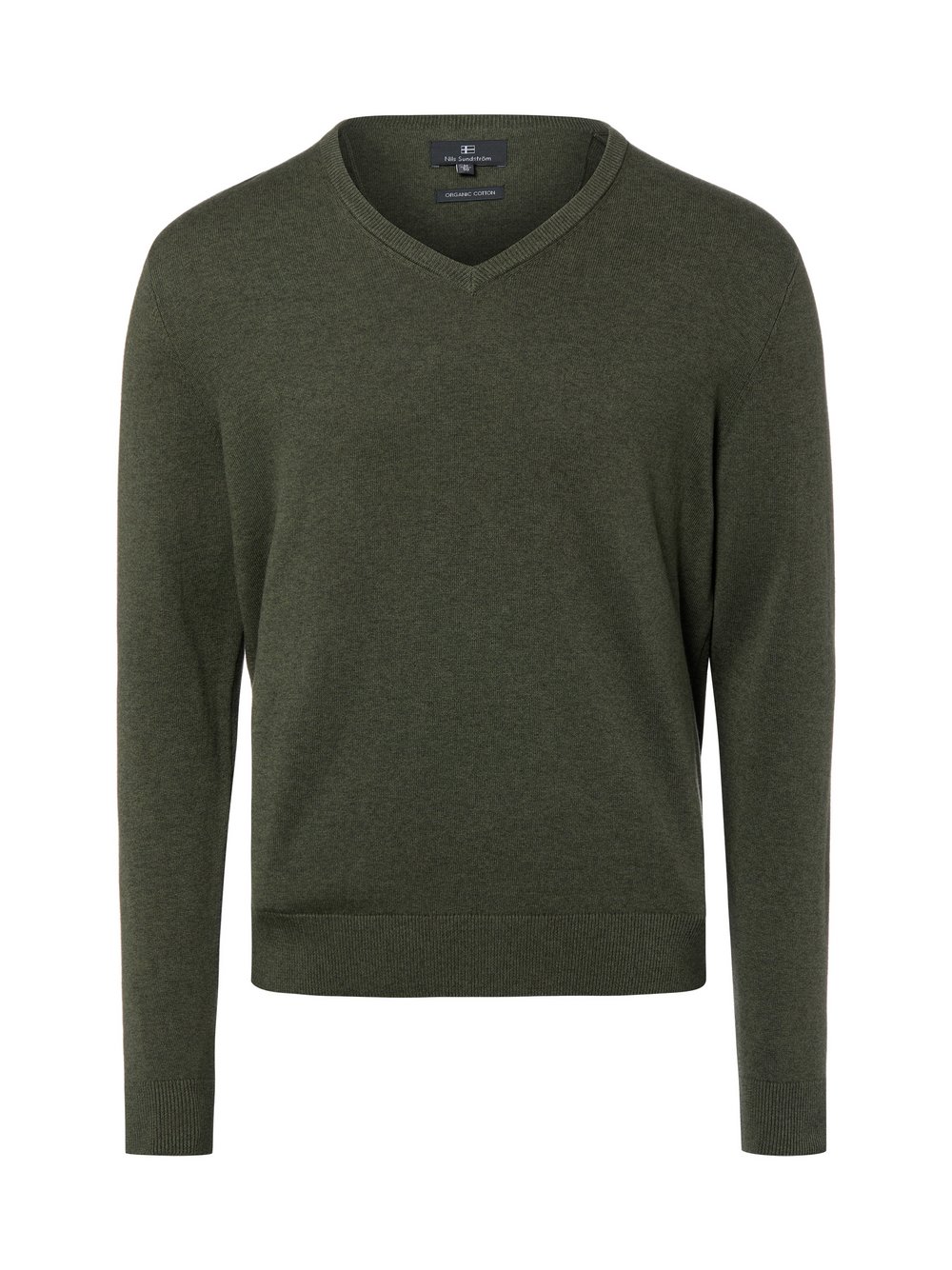 Nils Sundström Strickpullover Herren Baumwolle grün, XXXL