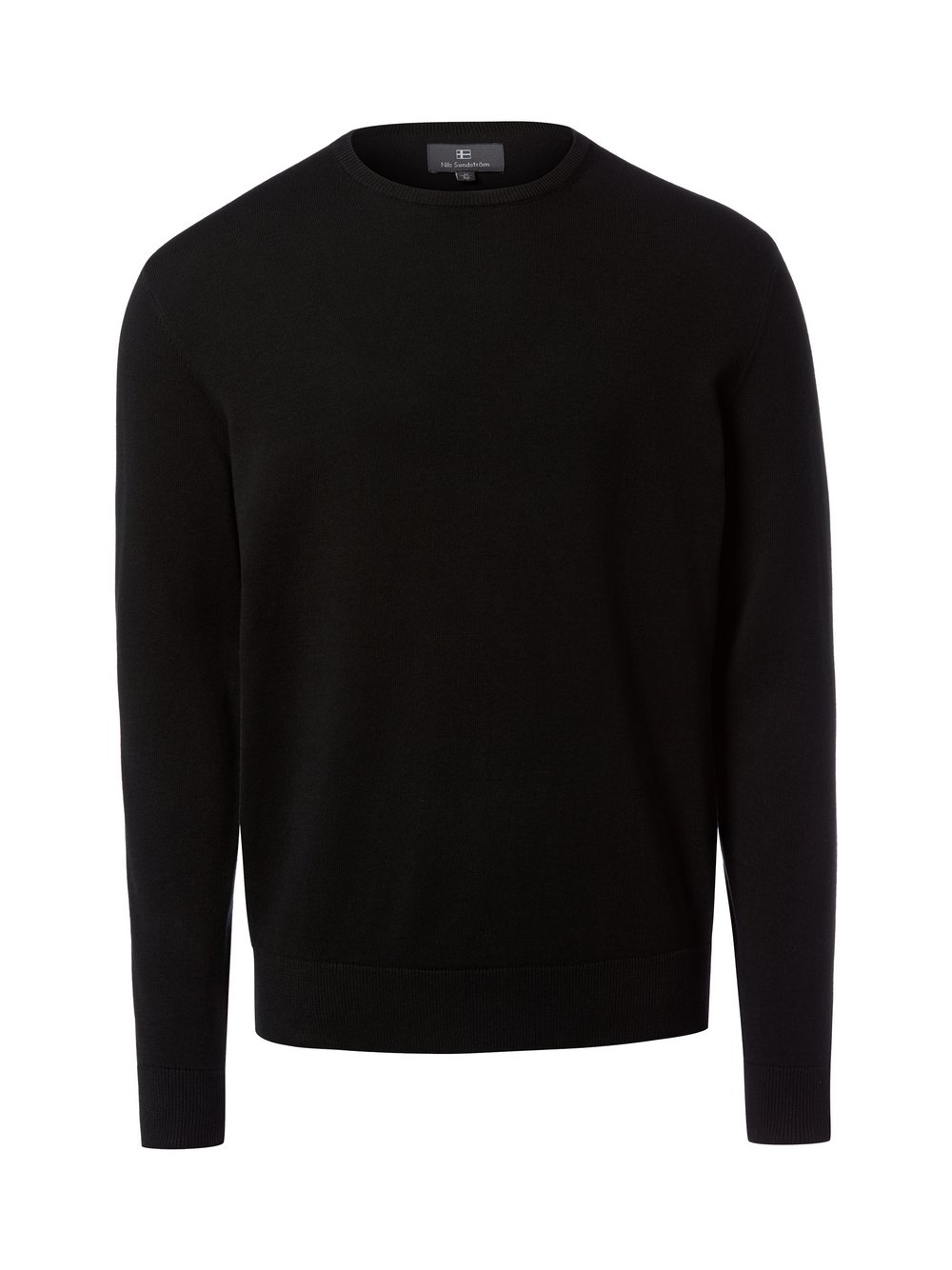 Nils Sundström Strickpullover Herren Baumwolle schwarz, XXXL