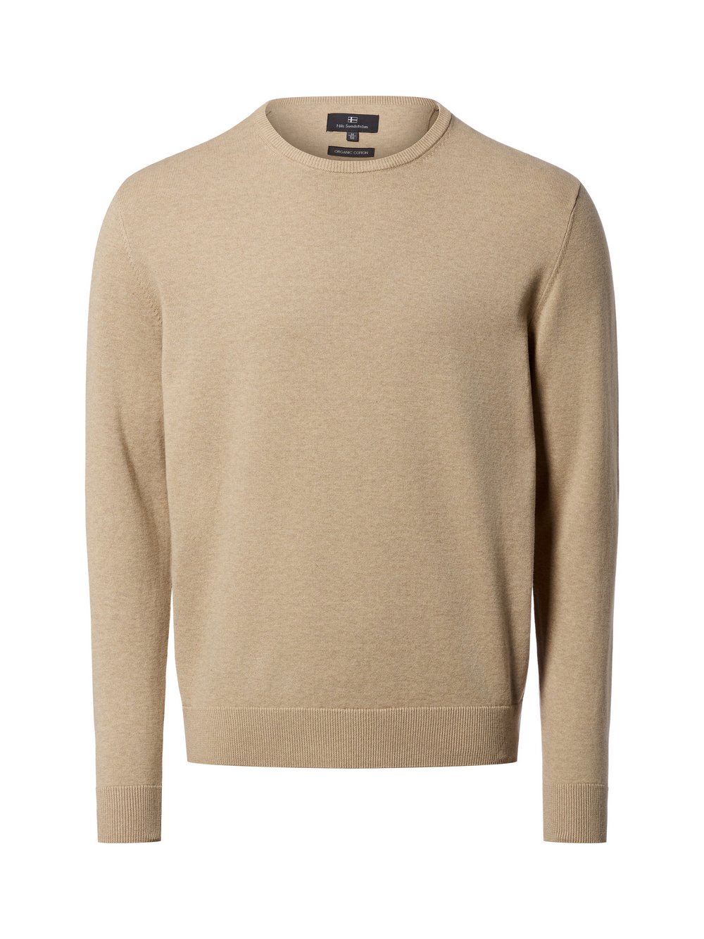 Nils Sundström Strickpullover Herren Baumwolle beige, XXXL