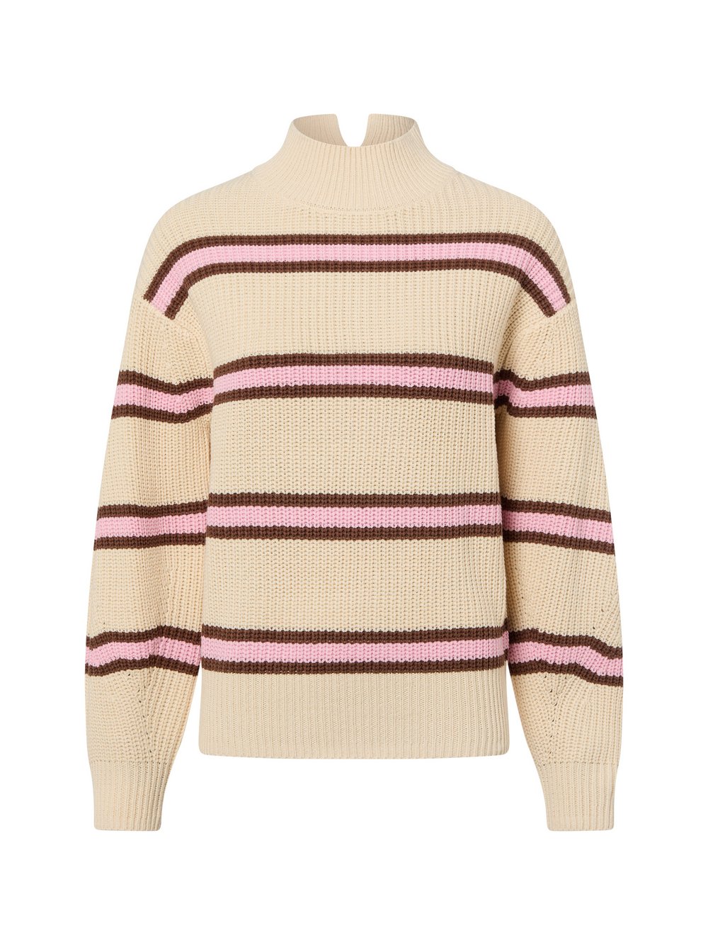 s.Oliver Strickpullover Damen Baumwolle beige gestreift, 36