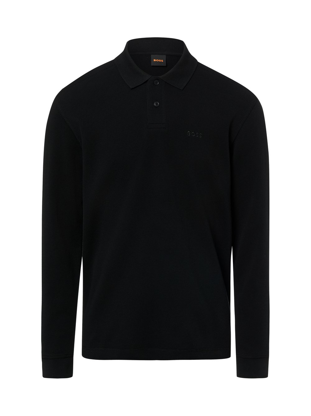 Thumbnail - BOSS Orange Polo-Sweatshirt Herren schwarz strukturiert, XXL