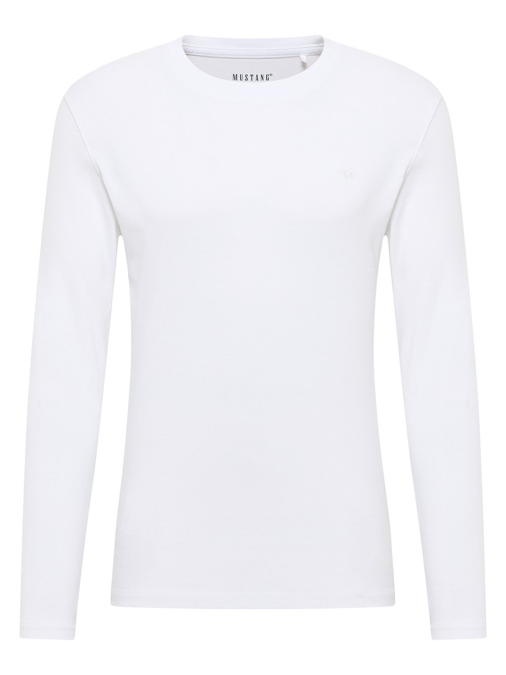 Mustang Langarmshirt Herren Baumwolle weiß, L