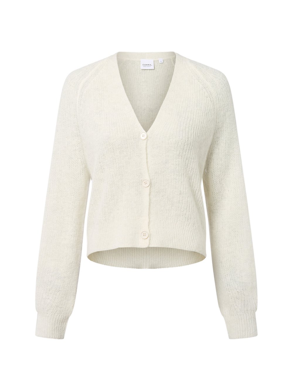 comma casual identity Strickjacke mit Alpaka-Anteil Damen Grobstrick weiß, M