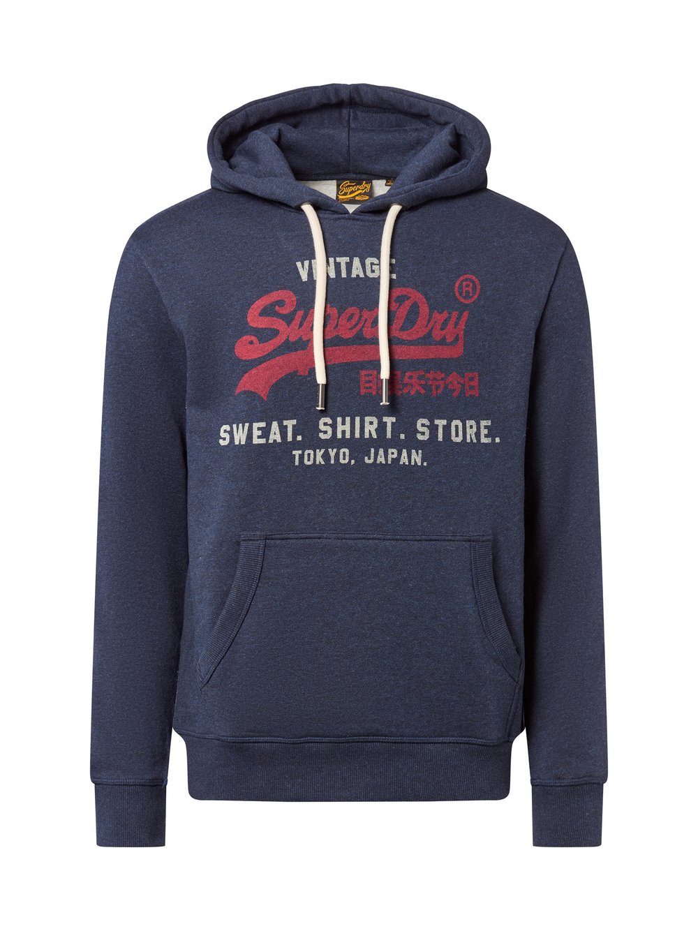 Superdry Hoodie Herren Baumwolle blau bedruckt, XXXL