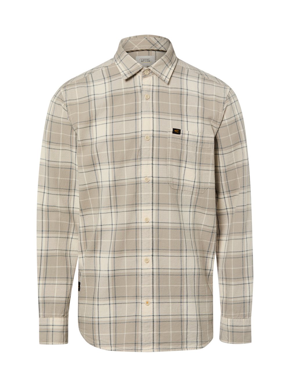 Camel Active Hemd Herren Regular Fit Baumwolle beige kariert, XL