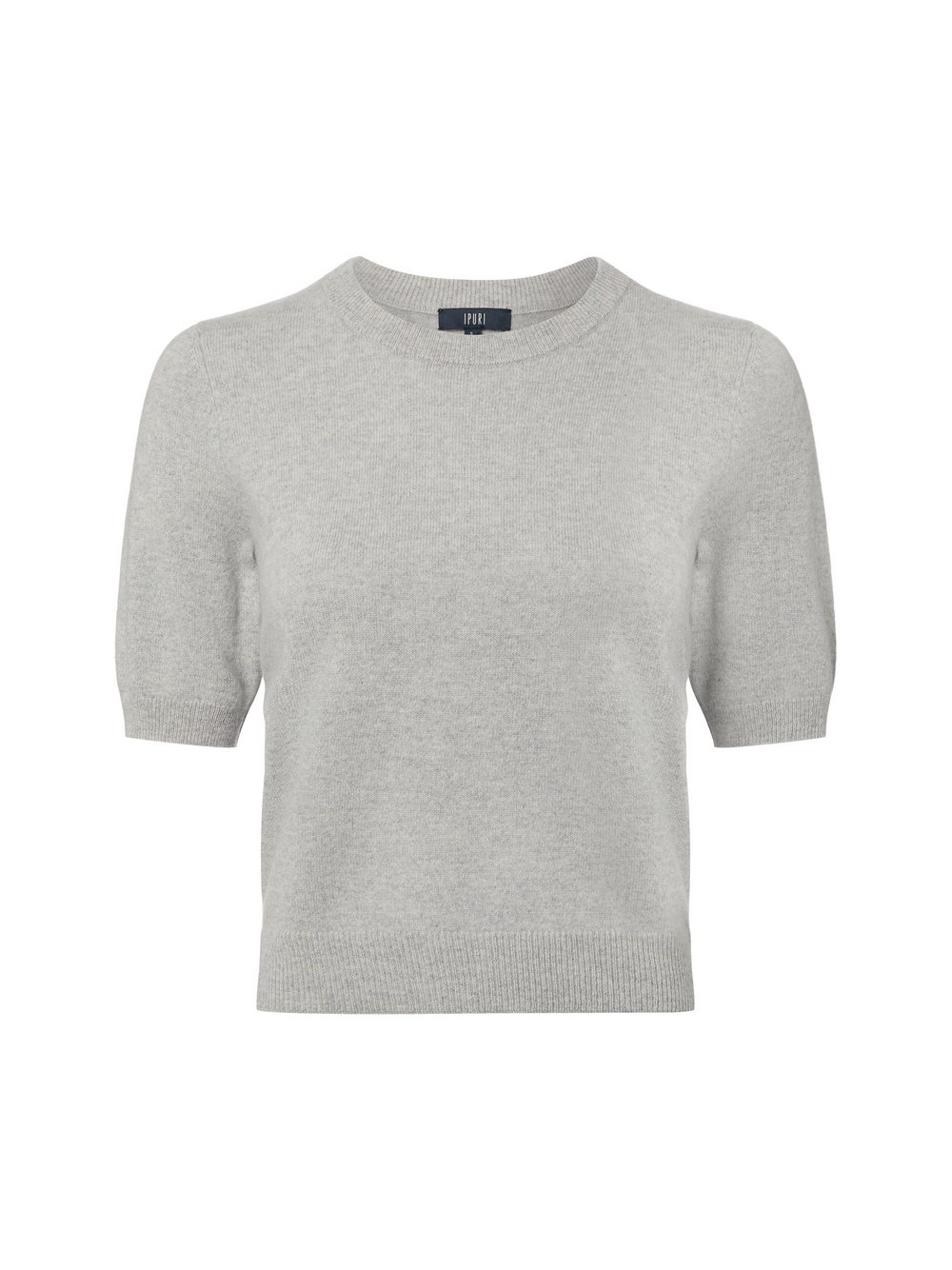 IPURI Cashmere-Strickshirt Damen Wolle grau meliert, S